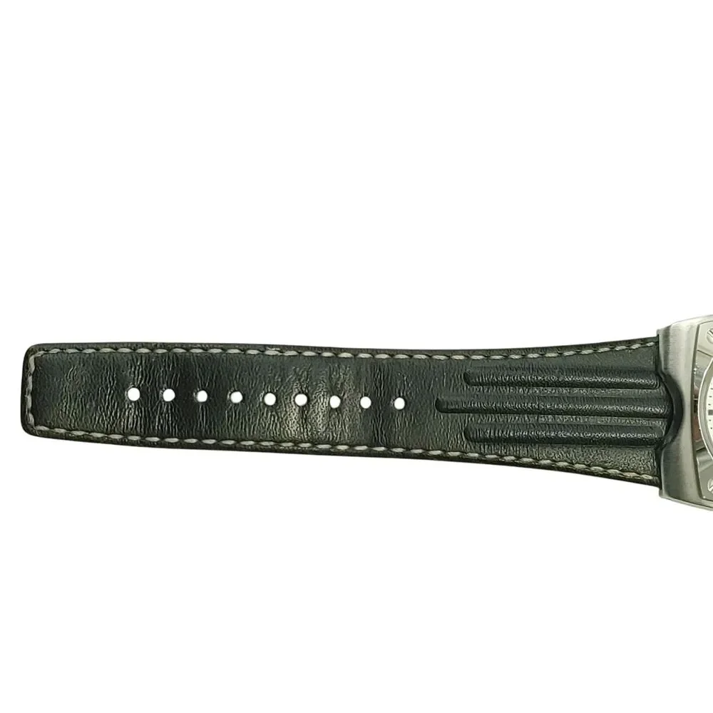 Adidas 10-5005 VS Multifunction Watch Silver White Dial Black Leather Band